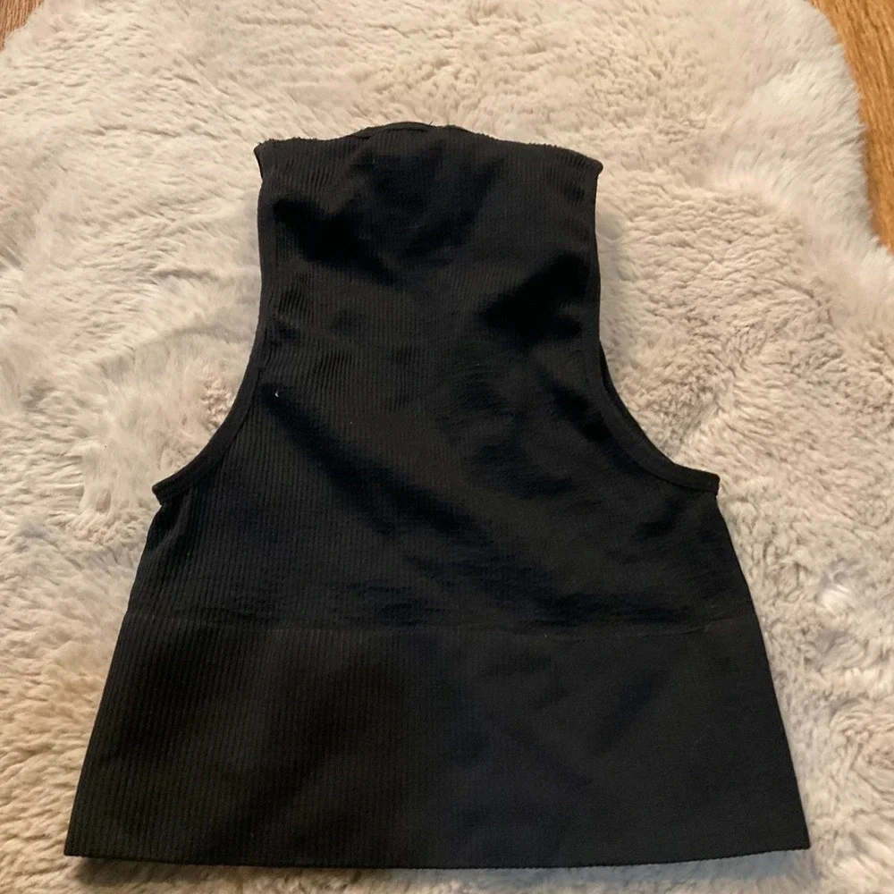 Urban‎ Outfitters Out From Under Size Small Tank Deep V Neck Black Ribbed Womens